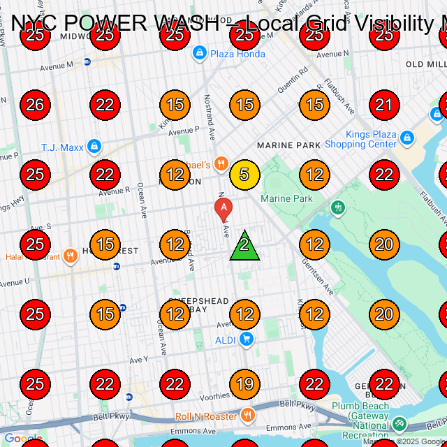 NYC POWER WASH GeoGrid visibility map for Pressure Washing Service in Brooklyn